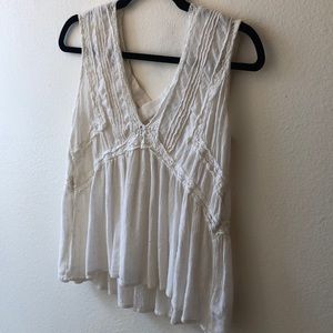 american eagle white babydoll tank